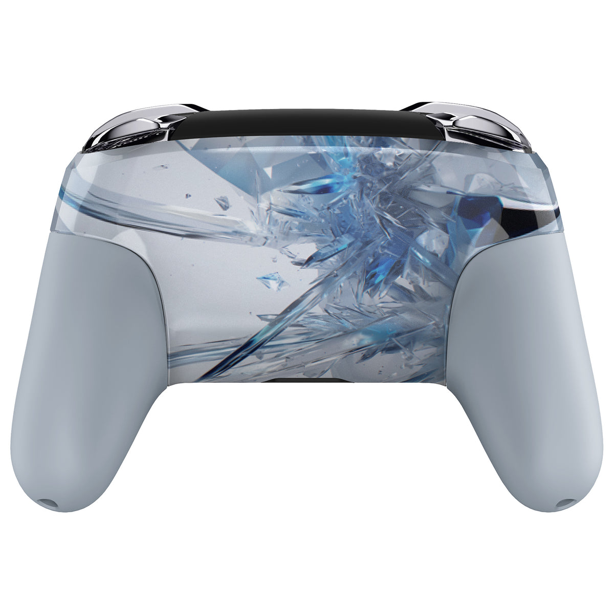 eXtremeRate Replacement Full Set Shell Faceplate Backplate Handles with Button Kit for Nintendo Switch Pro - Crystal Dragon