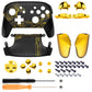 eXtremeRate Replacement Full Set Shell Faceplate Backplate Handles with Button Kit for Nintendo Switch Pro - The Great GOLDEN Wave Off Kanagawa - Black