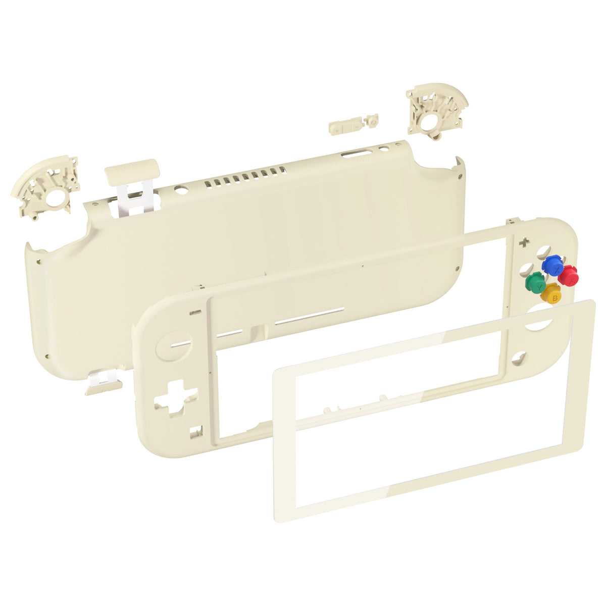 eXtremeRate Replacement Full Set Shells with ABXY Buttons & Screen Protector for Nintendo Switch Lite - Antique Yellow