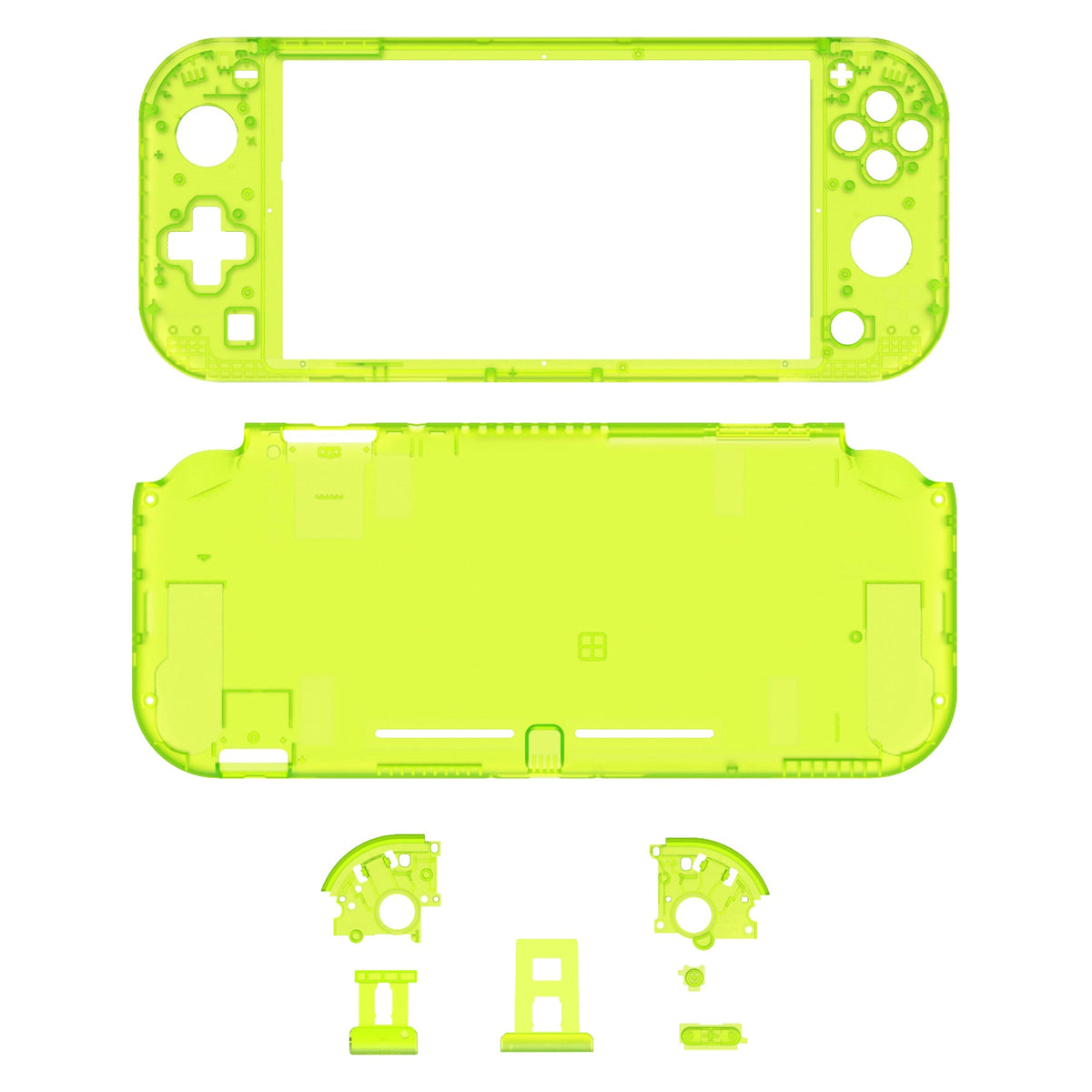 eXtremeRate Replacement Full Set Shells with ABXY Buttons & Screen Protector for Nintendo Switch Lite - Clear Lime Green eXtremeRate