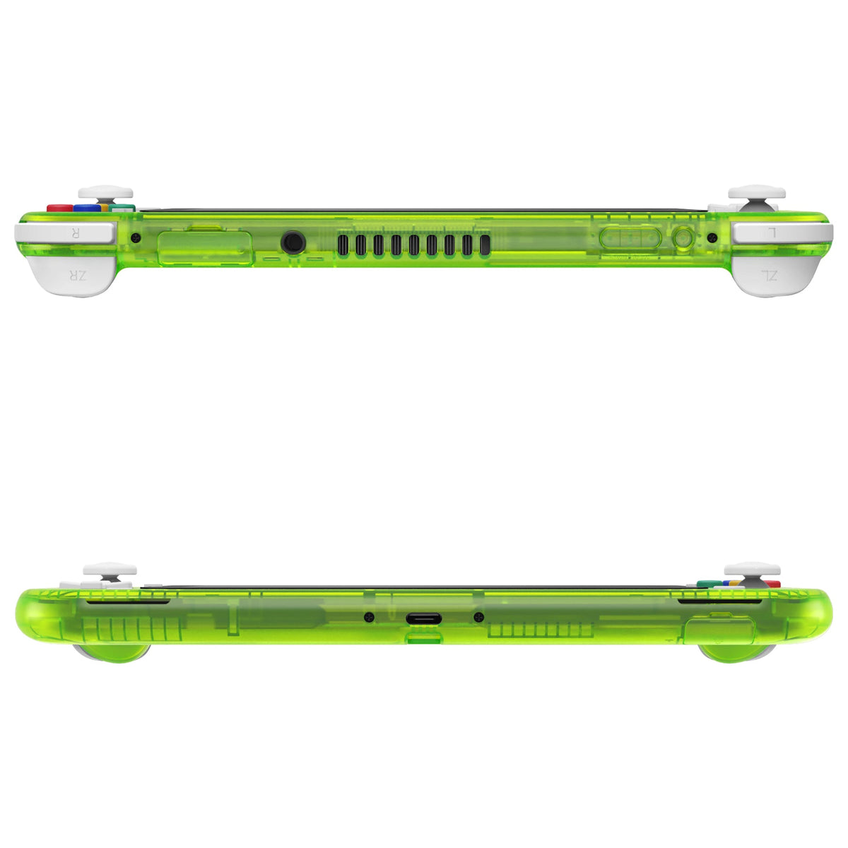 eXtremeRate Replacement Full Set Shells with ABXY Buttons & Screen Protector for Nintendo Switch Lite - Clear Lime Green eXtremeRate