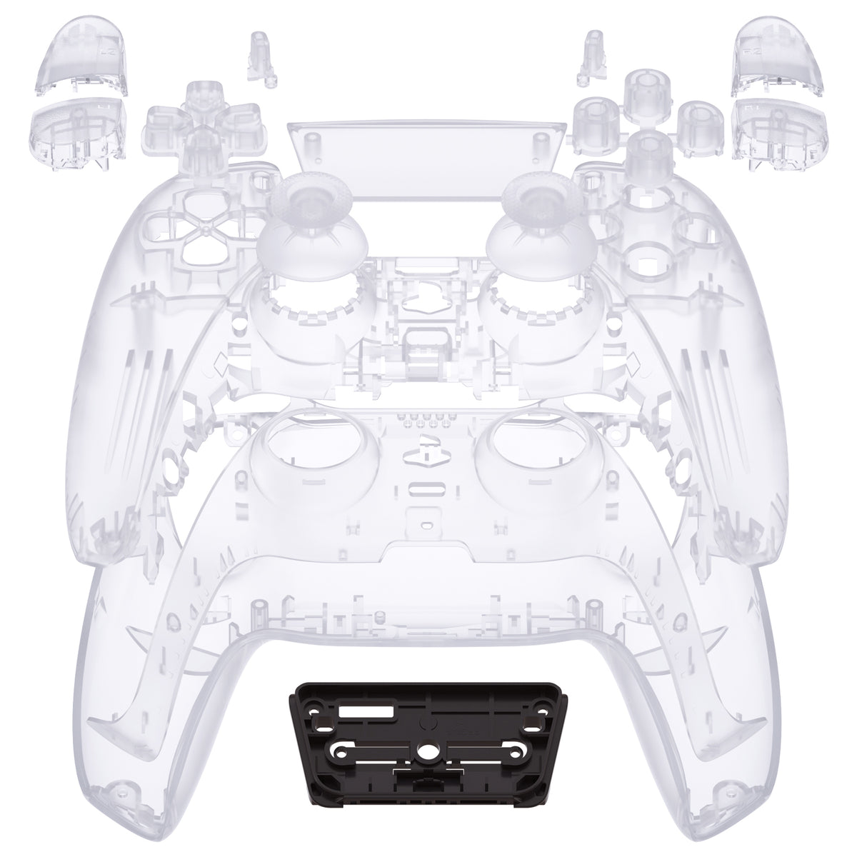 eXtremeRate Replacement Full Set Shells with Buttons Compatible with PS5 Controller BDM-010/020 - Clear