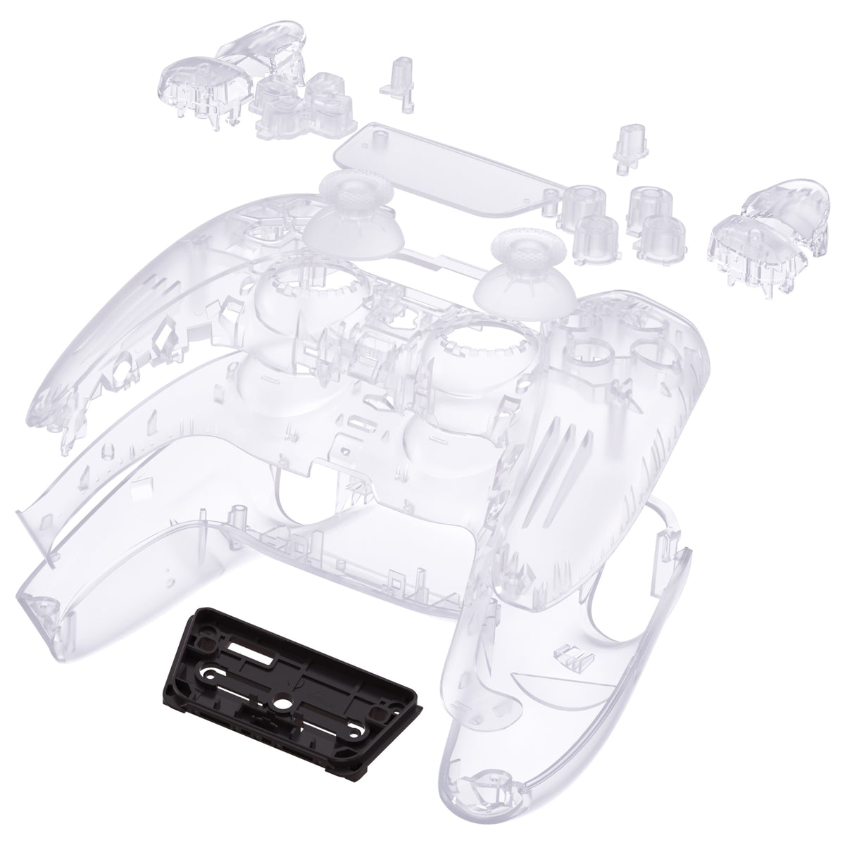 eXtremeRate Replacement Full Set Shells with Buttons Compatible with PS5 Controller BDM-010/020 - Clear