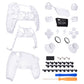eXtremeRate Replacement Full Set Shells with Buttons Compatible with PS5 Controller BDM-010/020 - Clear