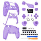 eXtremeRate Replacement Full Set Shells with Buttons Compatible with PS5 Controller BDM-010/020 - Clear Atomic Purple