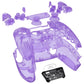 eXtremeRate Replacement Full Set Shells with Buttons Compatible with PS5 Controller BDM-030/040/050 - Clear Atomic Purple