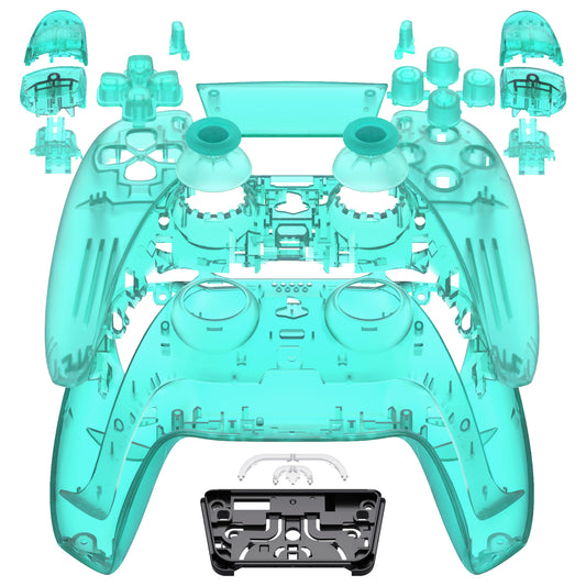 eXtremeRate Replacement Full Set Shells with Buttons Compatible with PS5 Controller BDM-030/040/050 - Emerald Green