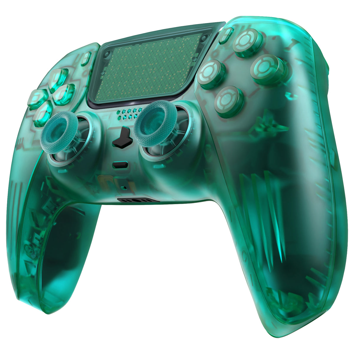 eXtremeRate Replacement Full Set Shells with Buttons Compatible with PS5 Controller BDM-030/040/050 - Emerald Green