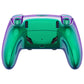 eXtremeRate Replacement Full Set Shells with Buttons Compatible with PS5 Edge Controller - Chameleon Green Purple
