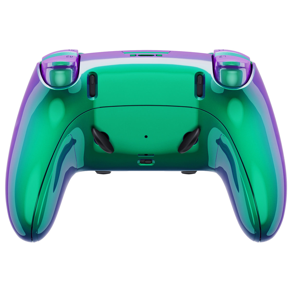 eXtremeRate Replacement Full Set Shells with Buttons Compatible with PS5 Edge Controller - Chameleon Green Purple