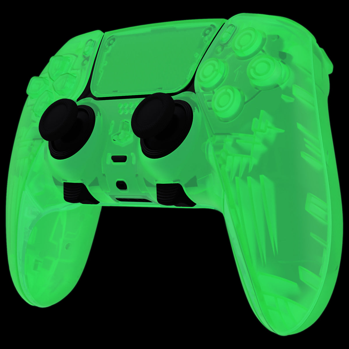 eXtremeRate Replacement Full Set Shells with Buttons Compatible with PS5 Edge Controller - Glow in Dark - Green