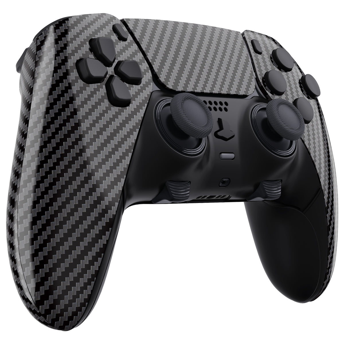 eXtremeRate Replacement Full Set Shells with Buttons Compatible with PS5 Edge Controller - Graphite Carbon Fiber
