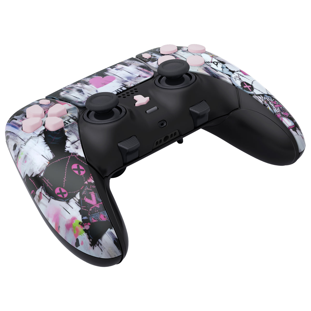 eXtremeRate Replacement Full Set Shells with Buttons Compatible with PS5 Edge Controller - Lovely Punky Bunny