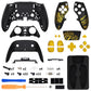 eXtremeRate Replacement Full Set Shells with Buttons Compatible with PS5 Edge Controller - The Great GOLDEN Wave Off Kanagawa - Black