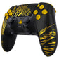 eXtremeRate Replacement Full Set Shells with Buttons Compatible with PS5 Edge Controller - The Great GOLDEN Wave Off Kanagawa - Black