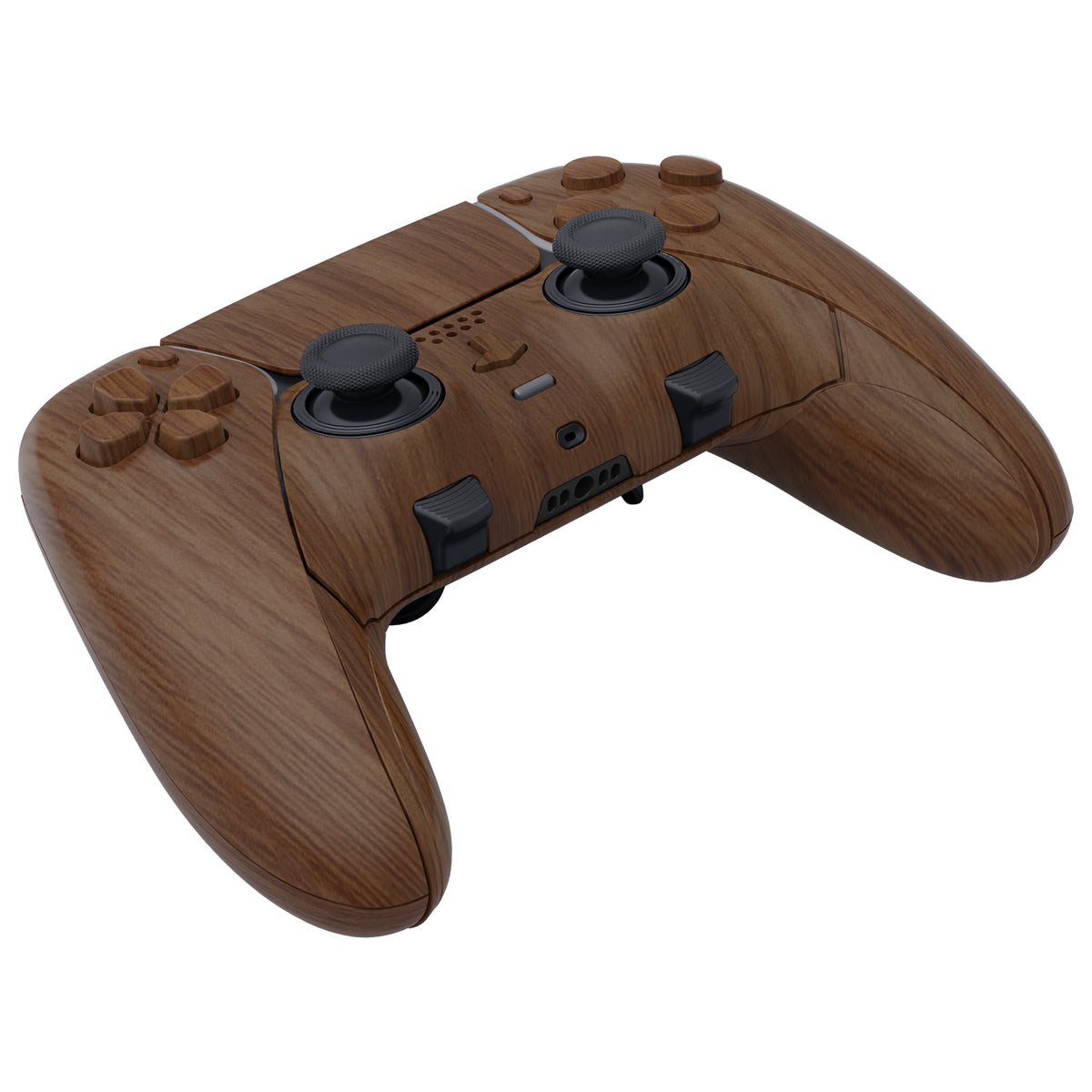eXtremeRate Replacement Full Set Shells with Buttons Compatible with PS5 Edge Controller - Wood Grain