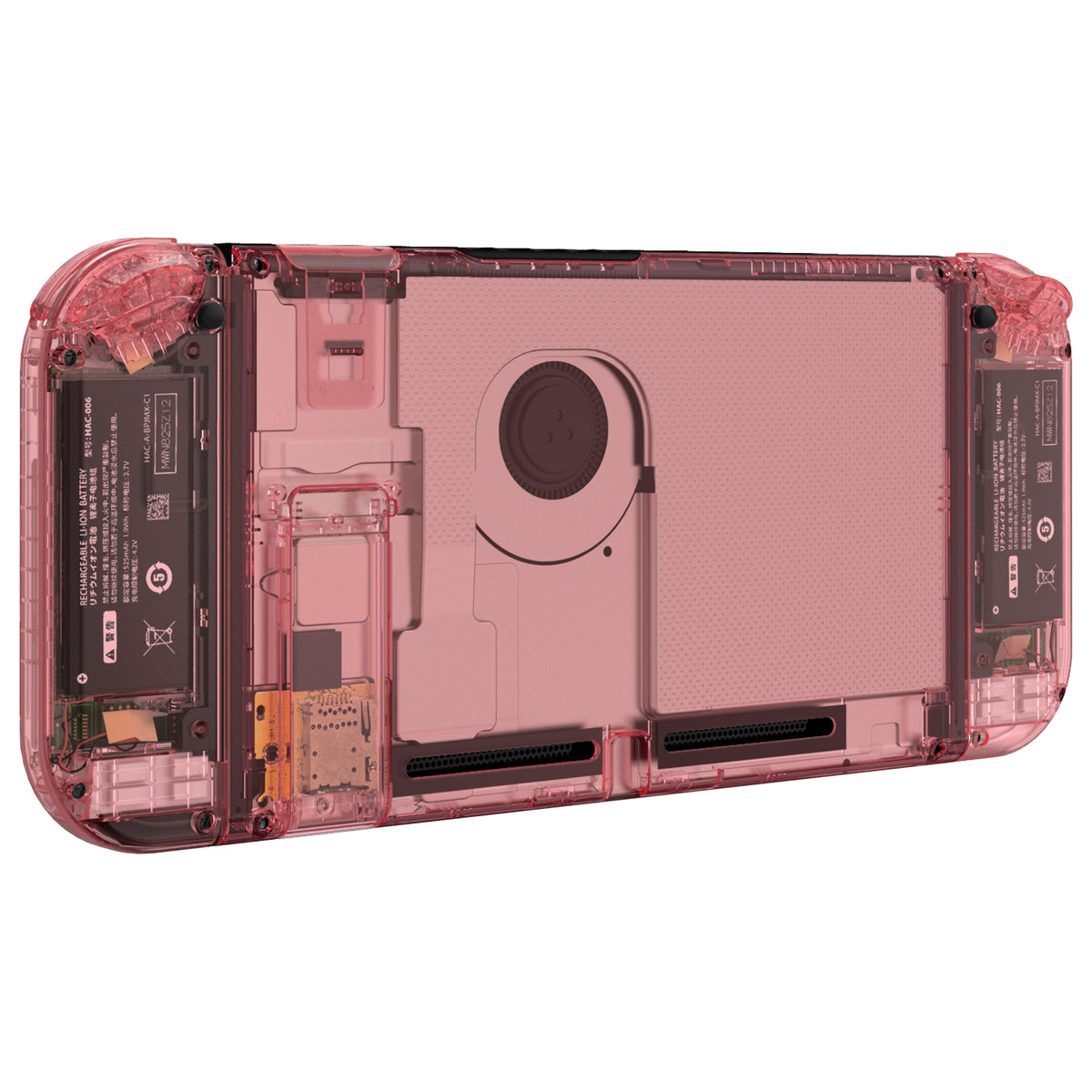 eXtremeRate Replacement Full Set Shells with Buttons for Nintendo Switch - Crystal Cherry Pink