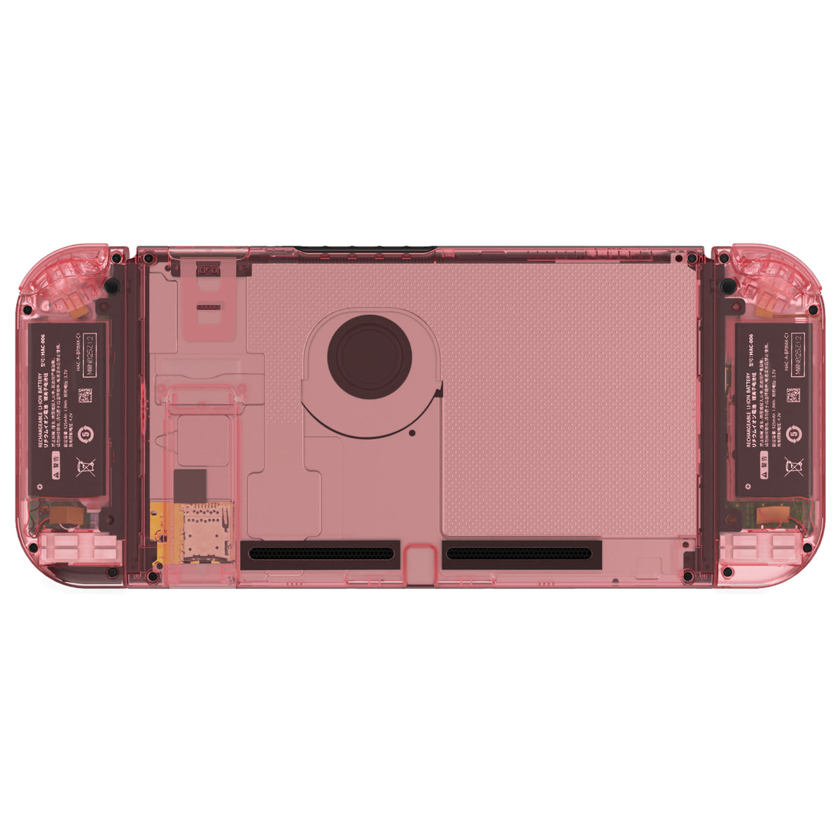 eXtremeRate Replacement Full Set Shells with Buttons for Nintendo Switch - Crystal Cherry Pink