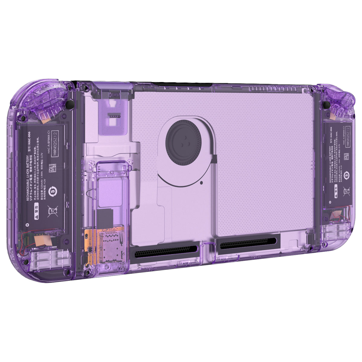 eXtremeRate Replacement Full Set Shells with Buttons for Nintendo Switch - Crystal Clear Atomic Purple eXtremeRate