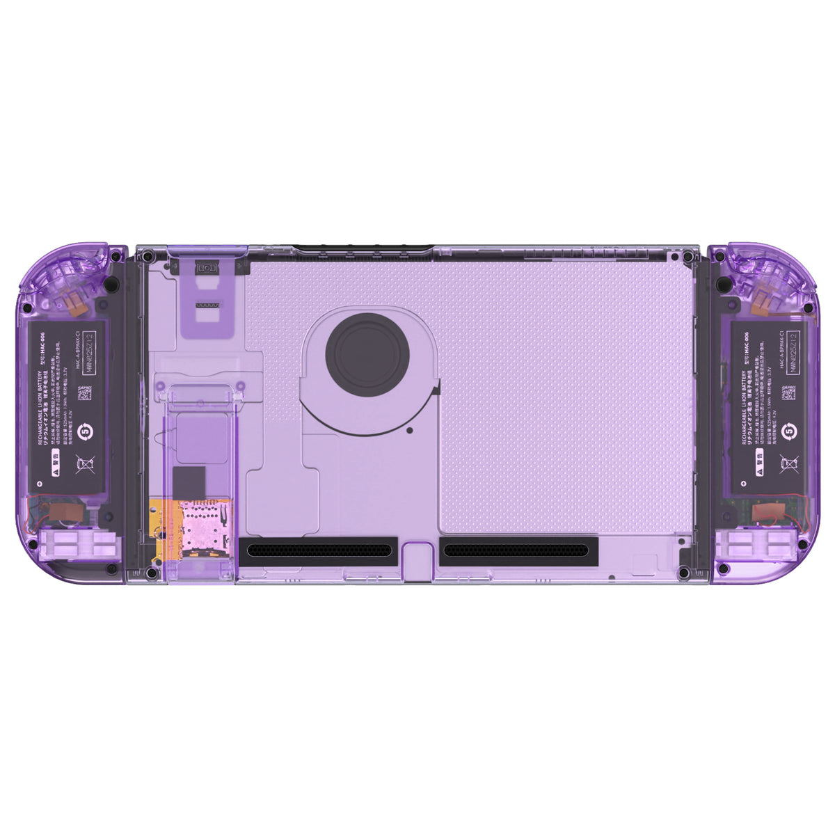 eXtremeRate Replacement Full Set Shells with Buttons for Nintendo Switch - Crystal Clear Atomic Purple eXtremeRate