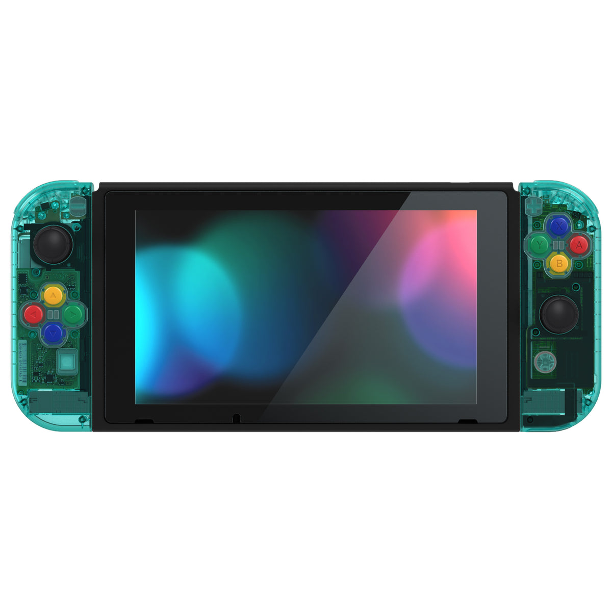 eXtremeRate Replacement Full Set Shells with Buttons for Nintendo Switch - Crystal Emerald Green