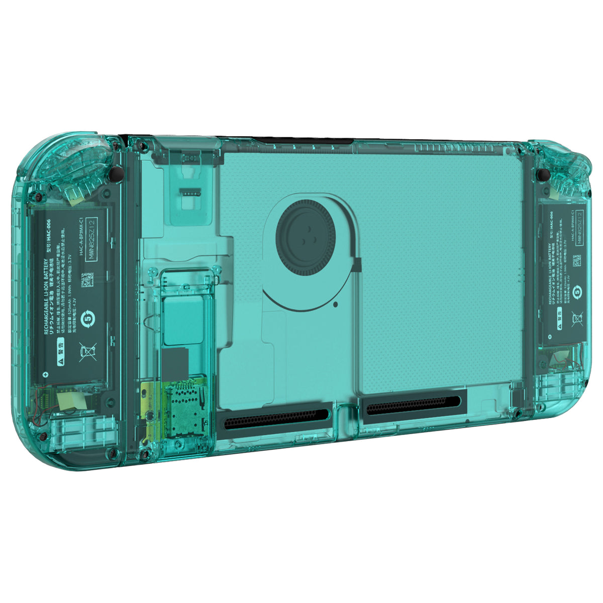 eXtremeRate Replacement Full Set Shells with Buttons for Nintendo Switch - Crystal Emerald Green