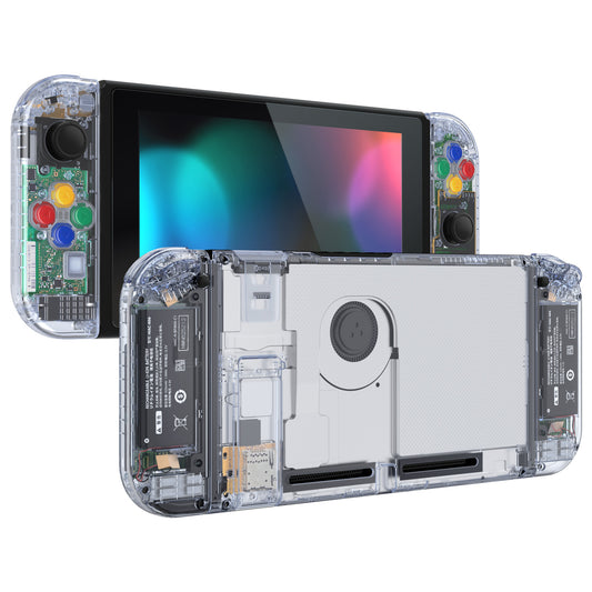 eXtremeRate Replacement Full Set Shells with Buttons for Nintendo Switch - Crystal Clear Glacier Blue