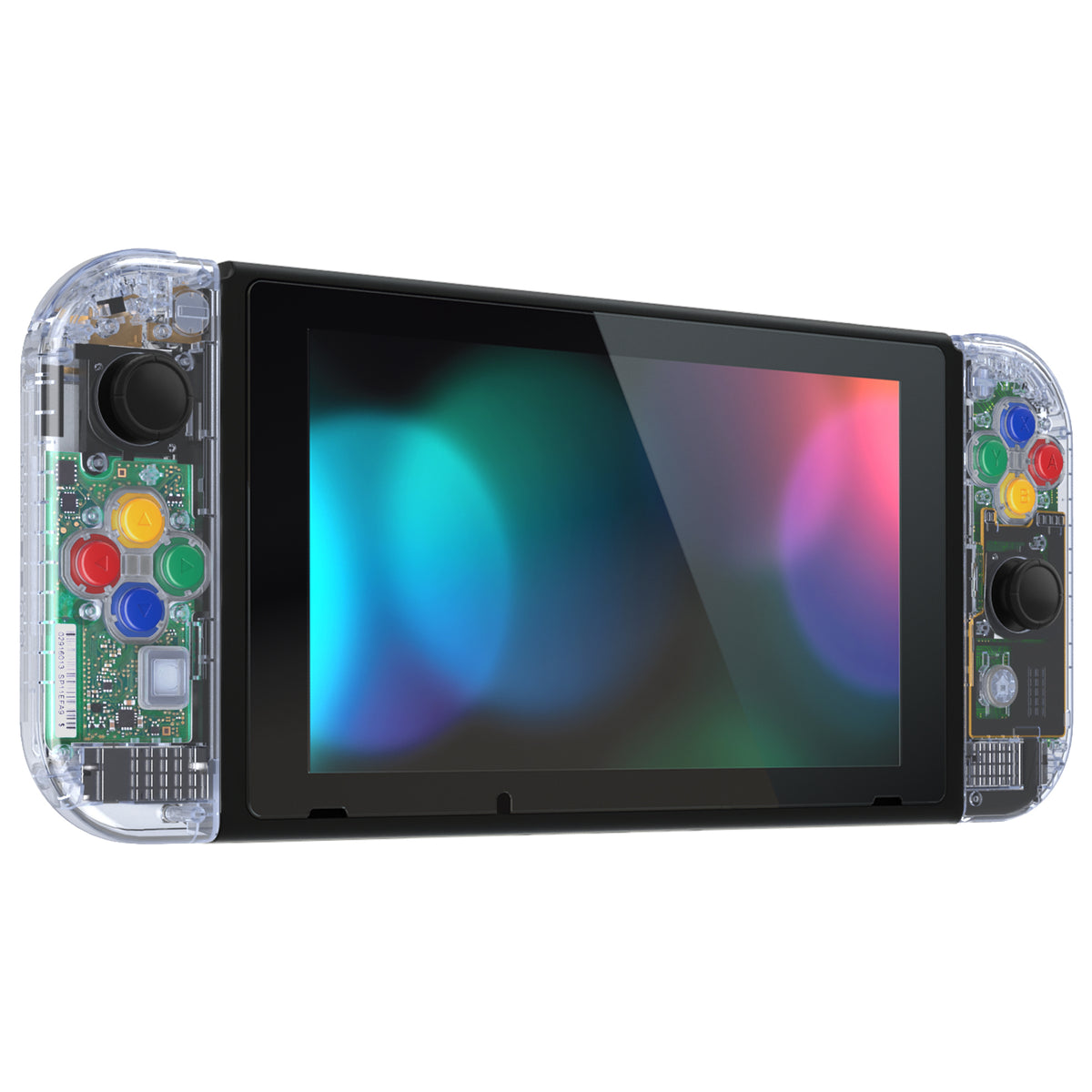 eXtremeRate Replacement Full Set Shells with Buttons for Nintendo Switch - Crystal Clear Glacier Blue