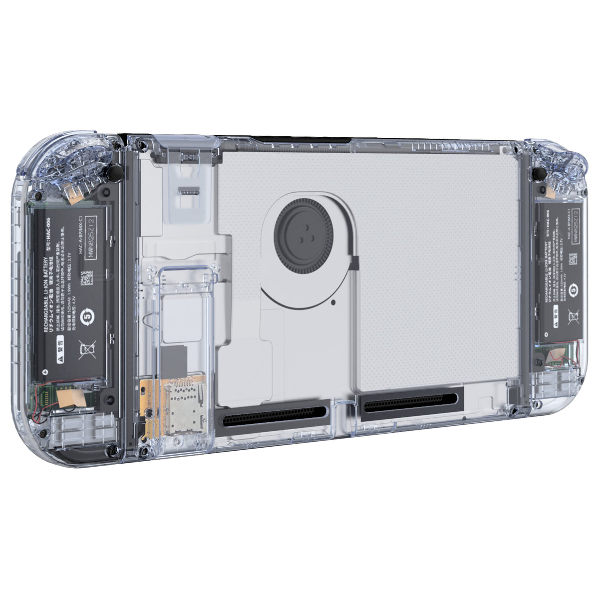 eXtremeRate Replacement Full Set Shells with Buttons for Nintendo Switch - Crystal Clear Glacier Blue