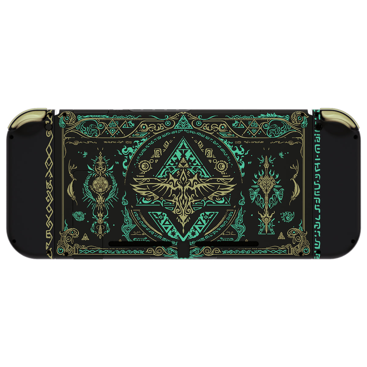 eXtremeRate Replacement Full Set Shells with Buttons for Nintendo Switch - Glow in Dark - Totem of Kingdom Black eXtremeRate