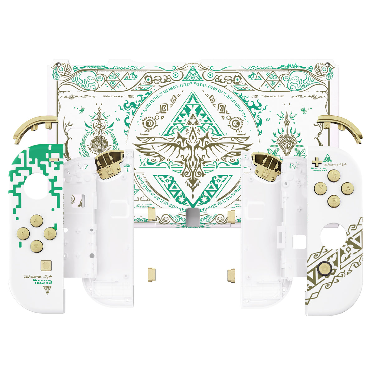 eXtremeRate Replacement Full Set Shells with Buttons for Nintendo Switch - Glow in Dark - Totem of Kingdom White eXtremeRate