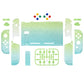 eXtremeRate Replacement Full Set Shells with Buttons for Nintendo Switch - Gradient Translucent Green Blue eXtremeRate