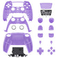 eXtremeRate Replacement Full Set Shells with Buttons Compatible with PS5 Controller BDM-030/040/050/060 - Clear Atomic Purple