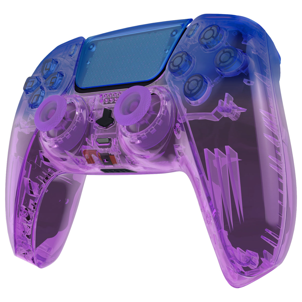 eXtremeRate Replacement Full Set Shells with Buttons Compatible with PS5 Controller BDM-030/040/050 - Gradient Translucent Bluebell
