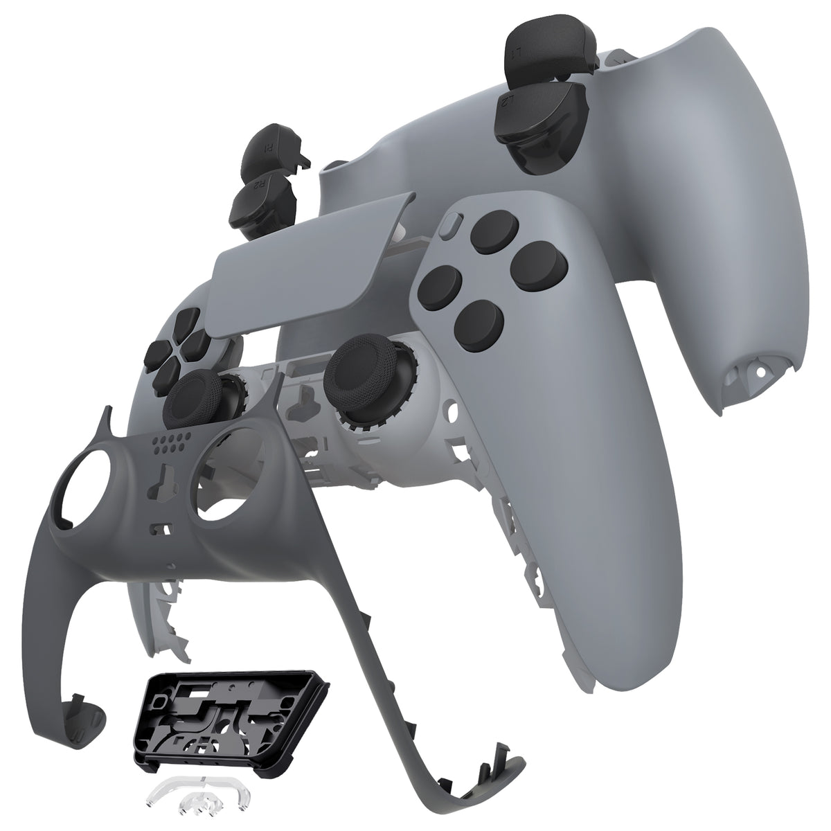 eXtremeRate Replacement Full Set Shells with Buttons Compatible with PS5 Controller BDM-030/040/050 - New Hope Gray