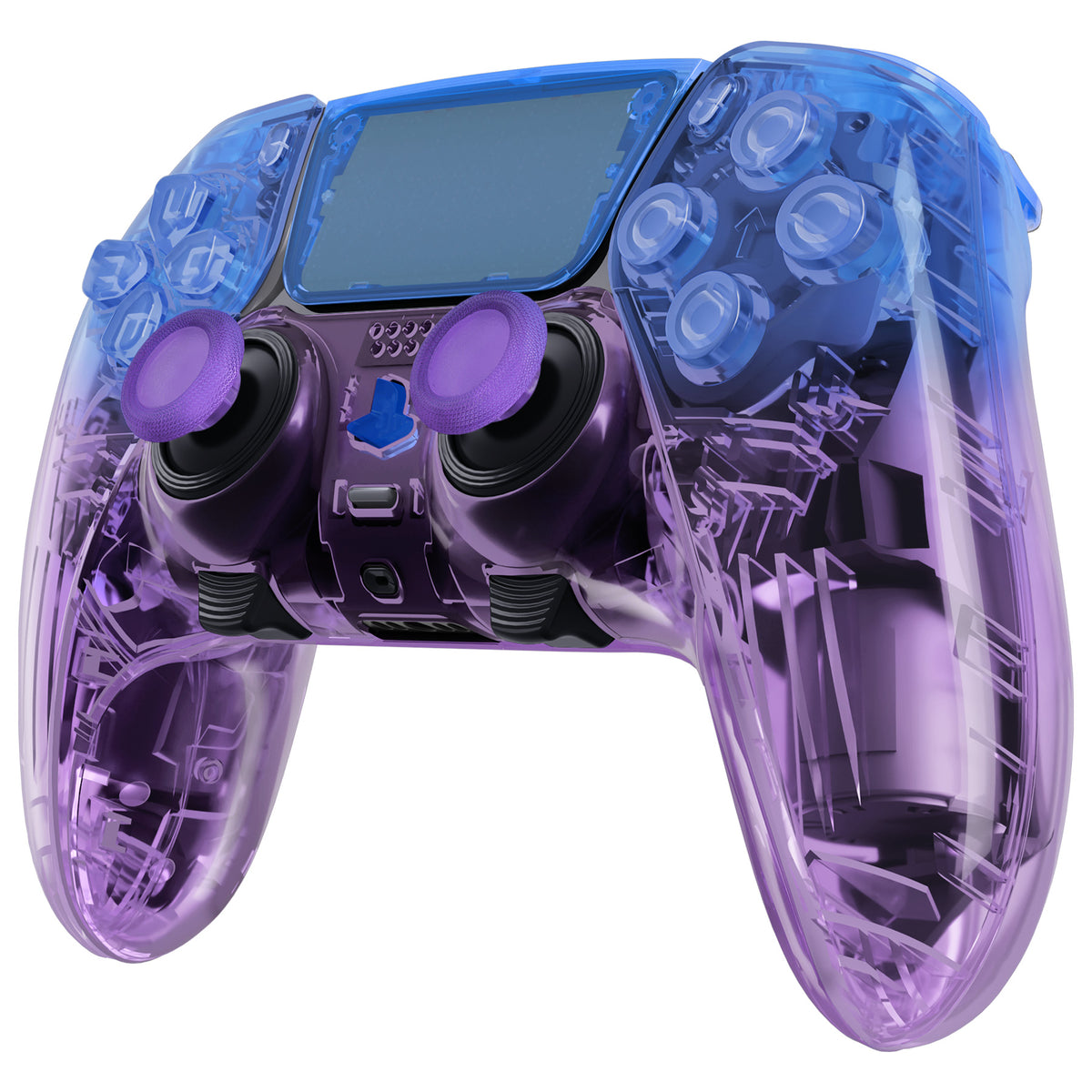 eXtremeRate Replacement Full Set Shells with Buttons Compatible with PS5 Edge Controller - Gradient Translucent Bluebell