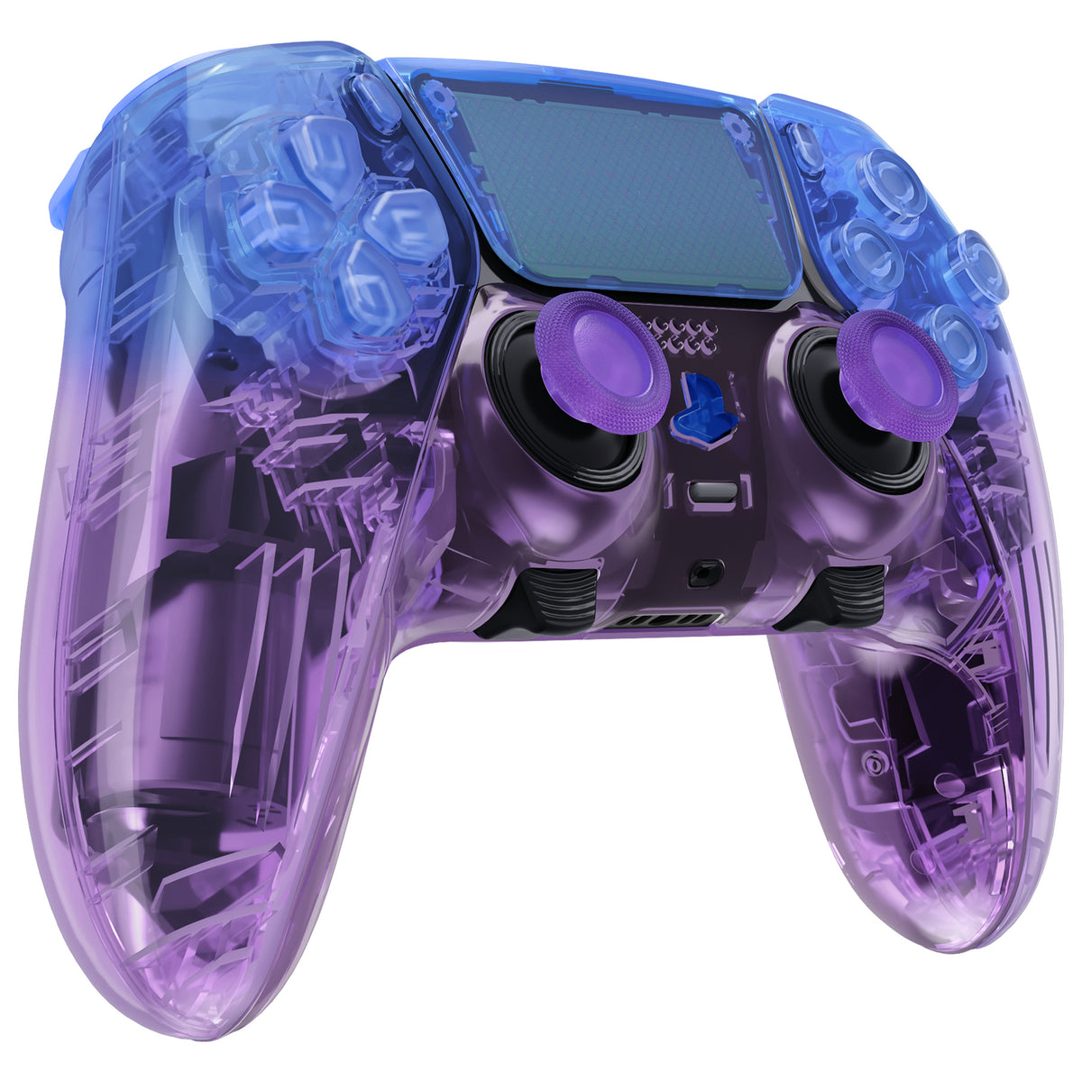 eXtremeRate Replacement Full Set Shells with Buttons Compatible with PS5 Edge Controller - Gradient Translucent Bluebell