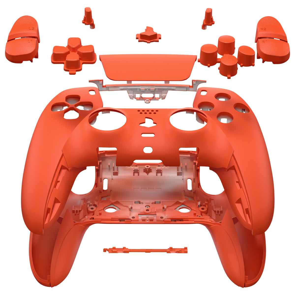 eXtremeRate Replacement Full Set Shells with Buttons Compatible with PS5 Edge Controller - Orange