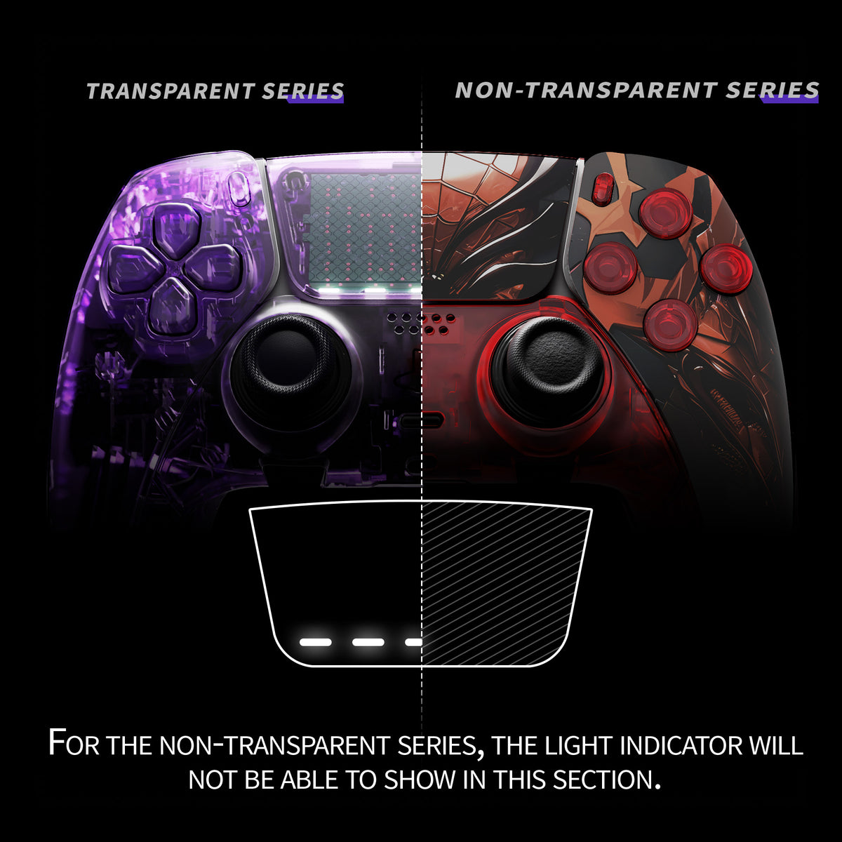 eXtremeRate Replacement Full Set Shells with Buttons Compatible with PS5 Edge Controller - Spider Armor