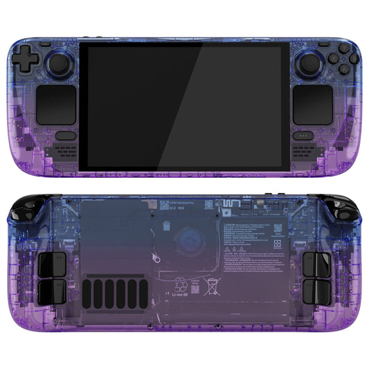 eXtremeRate Replacement Full Set Shell with Buttons for Steam Deck OLED - Gradient Translucent Bluebell