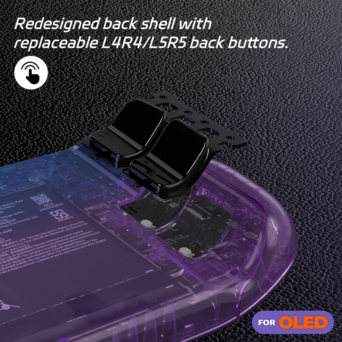 eXtremeRate Replacement Full Set Shell with Buttons for Steam Deck OLED - Gradient Translucent Bluebell