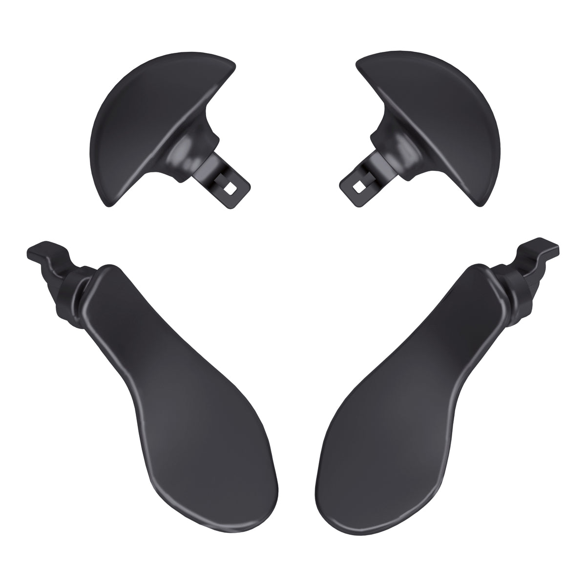 eXtremeRate Replacement Interchangeable 4PCS Metal Back Paddles for PS5 Edge Controller - Metallic Black