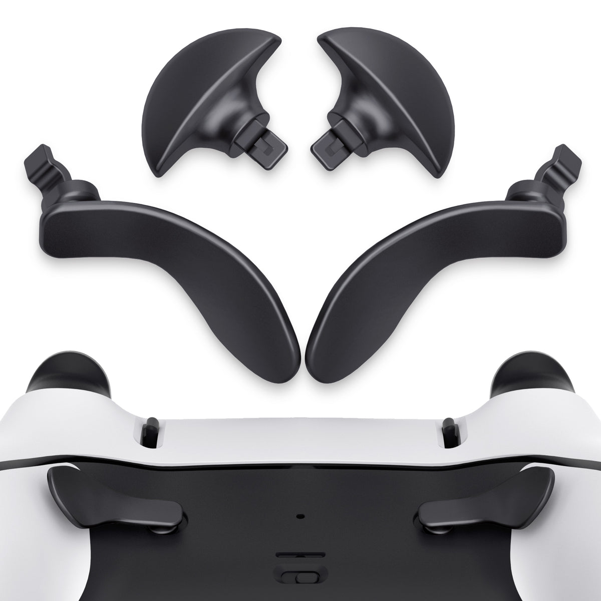 eXtremeRate Replacement Interchangeable 4PCS Metal Back Paddles for PS5 Edge Controller - Metallic Black