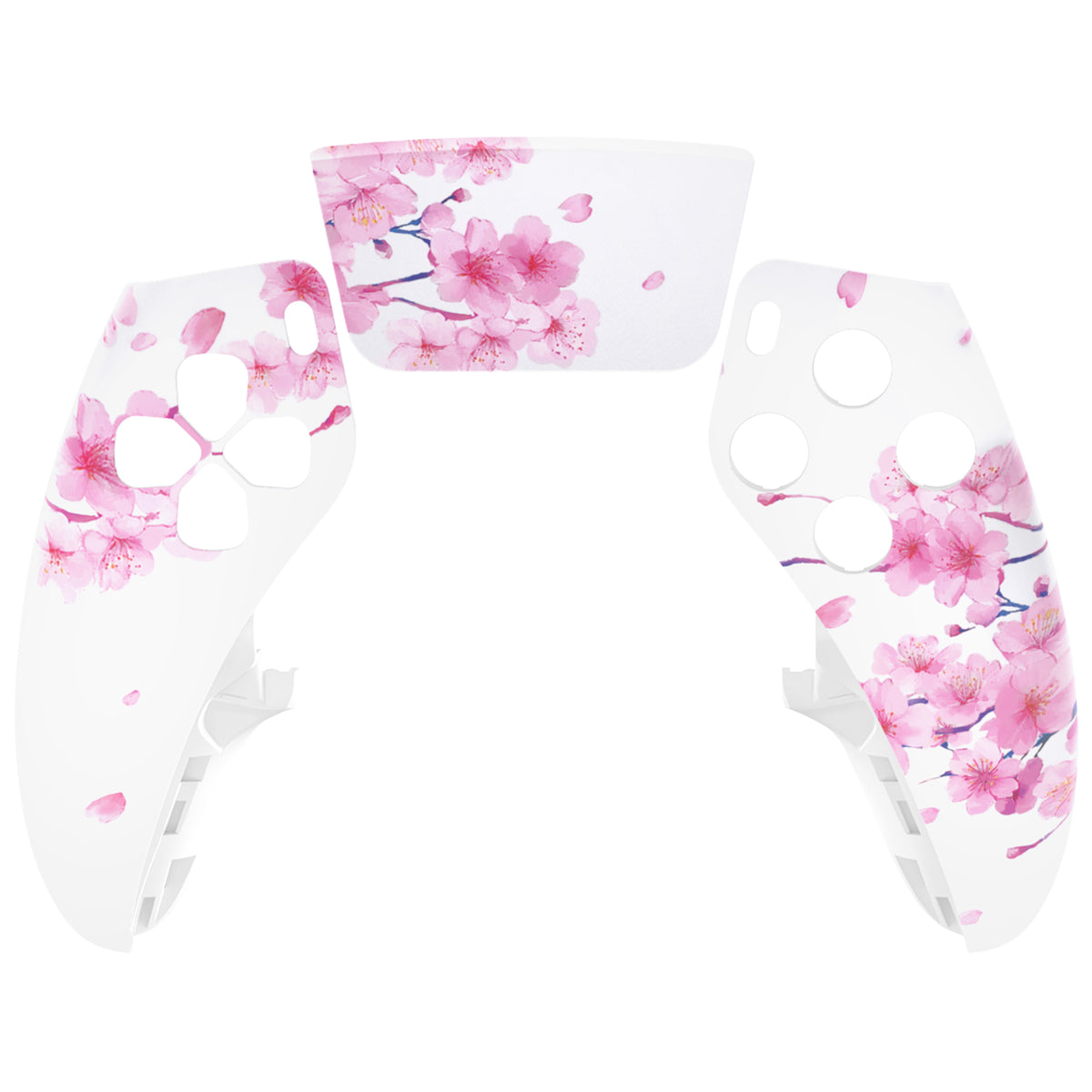 eXtremeRate Replacement Left Right Front Housing Shell with Touchpad Compatible with PS5 Edge Controller - Cherry Blossom Whisper