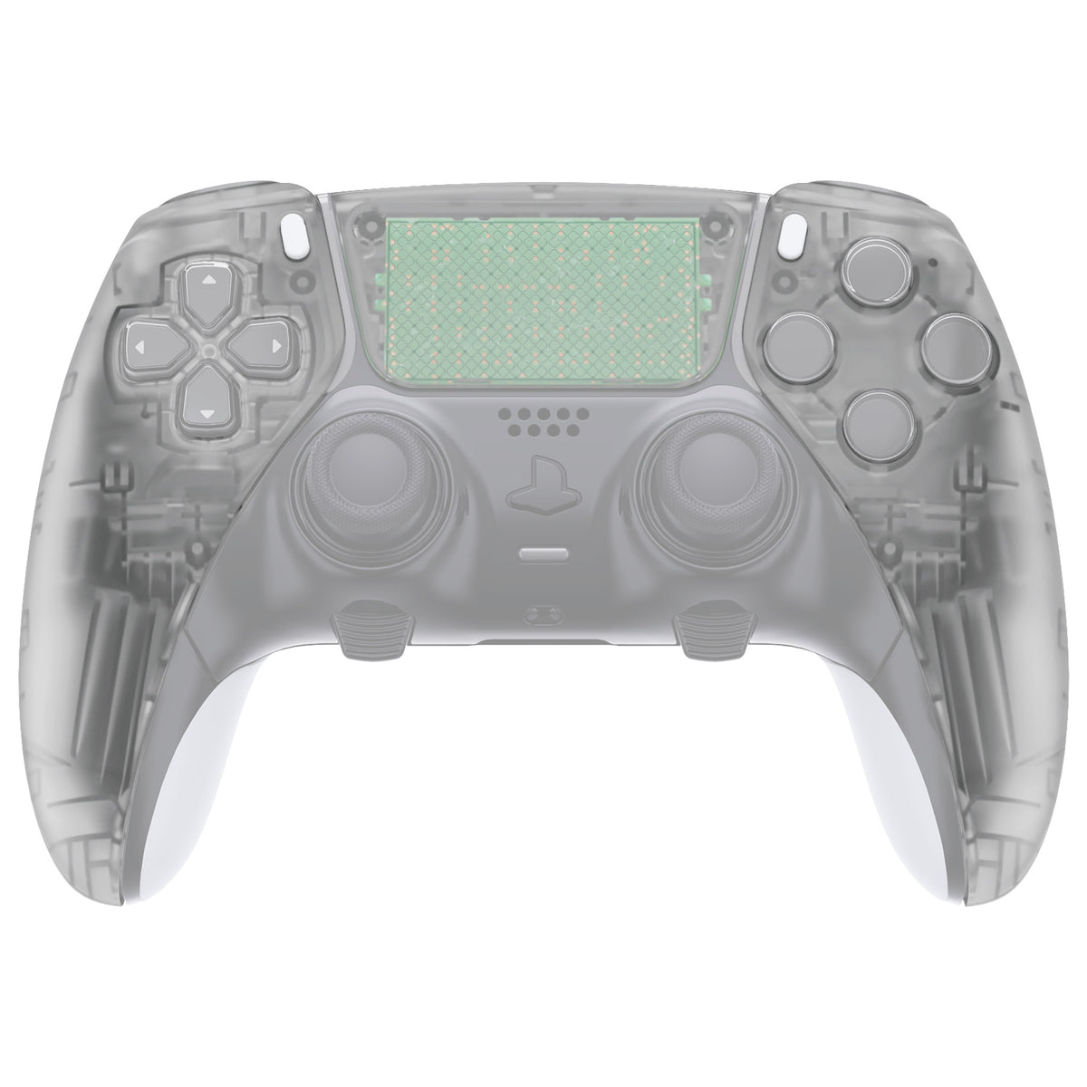 eXtremeRate Replacement Left Right Front Housing Shell with Touchpad Compatible with PS5 Edge Controller - Glow in Dark - Green