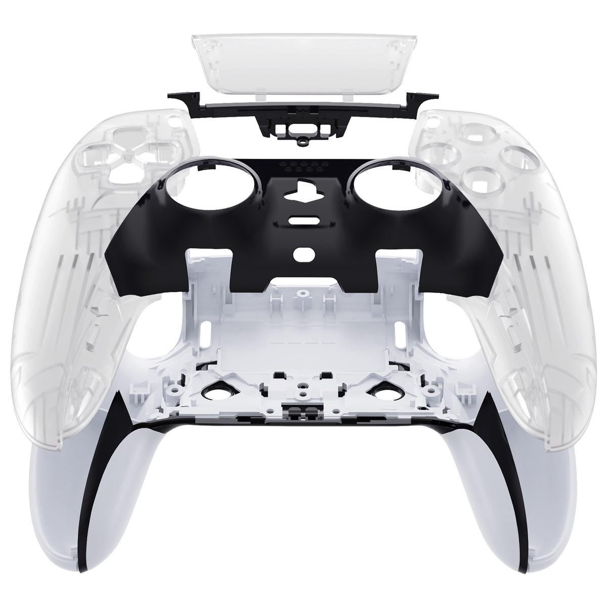 eXtremeRate Replacement Left Right Front Housing Shell with Touchpad Compatible with PS5 Edge Controller - Glow in Dark - Green