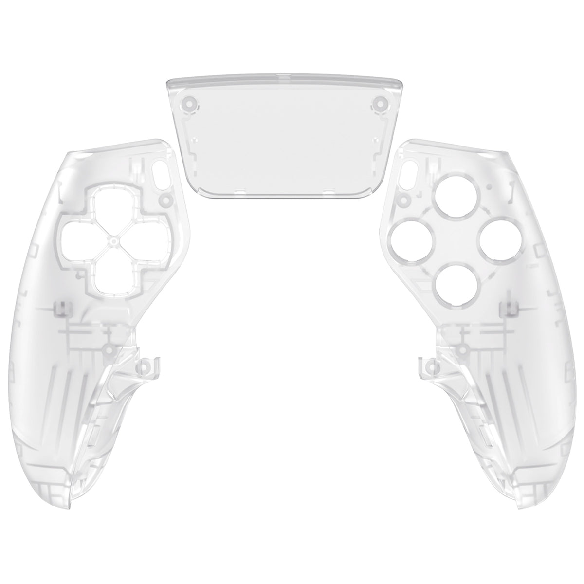 eXtremeRate Replacement Left Right Front Housing Shell with Touchpad Compatible with PS5 Edge Controller - Glow in Dark - Green