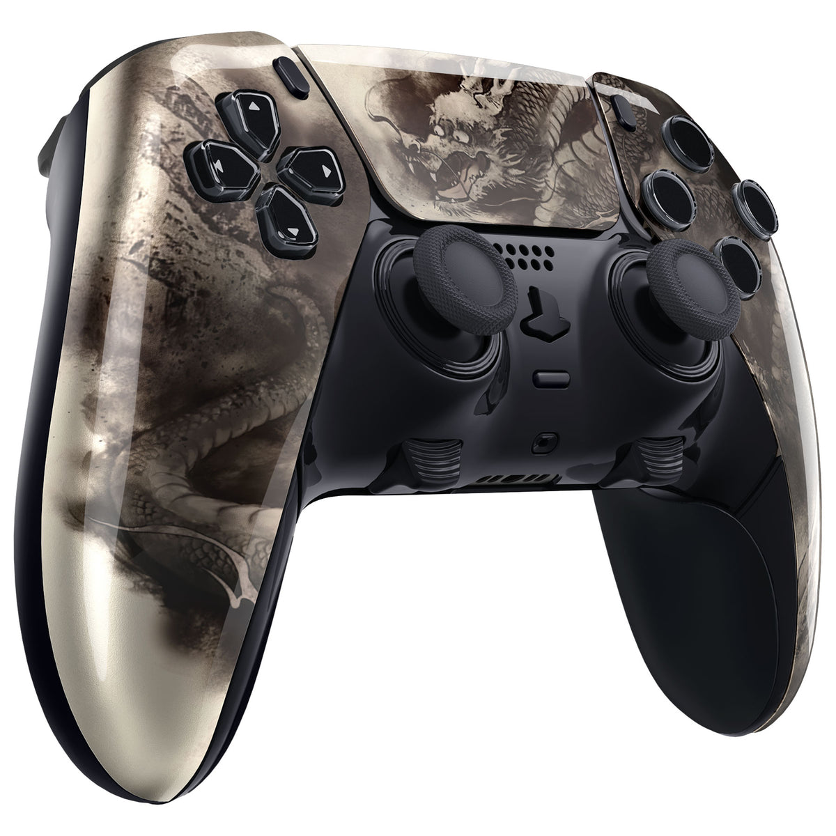 eXtremeRate Replacement Left Right Front Housing Shell with Touchpad Compatible with PS5 Edge Controller - Dragon Scroll