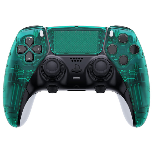 eXtremeRate Replacement Left Right Front Housing Shell with Touchpad Compatible with PS5 Edge Controller - Emerald Green
