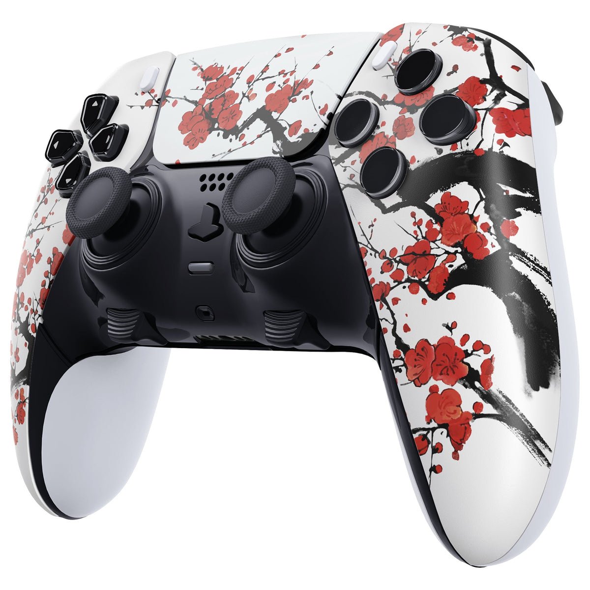 eXtremeRate Replacement Left Right Front Housing Shell with Touchpad Compatible with PS5 Edge Controller - Winter Blossom eXtremeRate